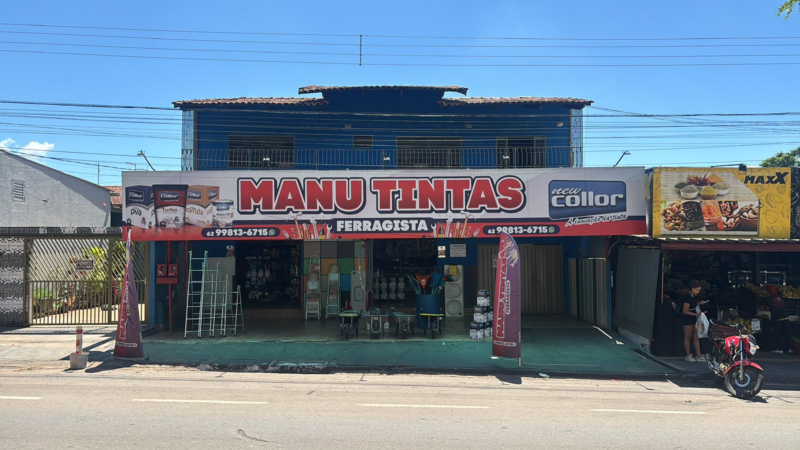 Fachada da Manu Tintas & Ferragista